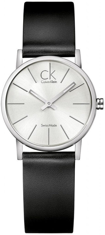 Buy Shop Calvin Klein Post Minimal Silver Dial Black Leather Strap Watch for Men - K7622185 USA Online