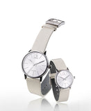 Buy Shop Calvin Klein Post Minimal Silver Dial White Leather Strap Watch for Men - K7621126 USA Online