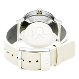 Buy Shop Calvin Klein Post Minimal Silver Dial White Leather Strap Watch for Men - K7621126 USA Online