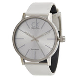 Buy Shop Calvin Klein Post Minimal Silver Dial White Leather Strap Watch for Men - K7621126 USA Online