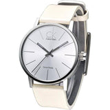 Buy Shop Calvin Klein Post Minimal Silver Dial White Leather Strap Watch for Men - K7621126 USA Online