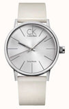Buy Shop Calvin Klein Post Minimal Silver Dial White Leather Strap Watch for Men - K7621126 USA Online