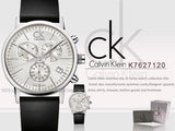 Buy Shop Calvin Klein Post Minimal White Dial Black Leather Strap Watch for Men - K7627120 USA Online