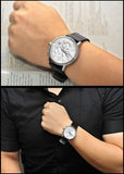 Buy Shop Calvin Klein Post Minimal White Dial Black Leather Strap Watch for Men - K7627120 USA Online