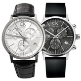 Buy Shop Calvin Klein Post Minimal White Dial Black Leather Strap Watch for Men - K7627120 USA Online