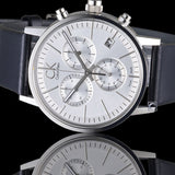 Buy Shop Calvin Klein Post Minimal White Dial Black Leather Strap Watch for Men - K7627120 USA Online