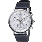 Buy Shop Calvin Klein Post Minimal White Dial Black Leather Strap Watch for Men - K7627120 USA Online