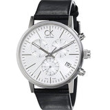 Buy Shop Calvin Klein Post Minimal White Dial Black Leather Strap Watch for Men - K7627120 USA Online