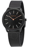 Buy Shop Calvin Klein Minimal Diamonds Black Dial Black Mesh Bracelet Watch for Women - K3M22X2X USA Online