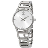 Buy Shop Calvin Klein Stately Silver Dial Silver Steel Strap Watch for Women - K3G2312W USA Online