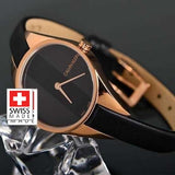 Buy Shop Calvin Klein Rebel Black Dial Black Leather Strap Watch for Women - K8P236C1 USA Online
