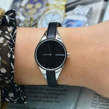 Buy Shop Calvin Klein Rebel Black Dial Black Leather Strap Watch for Women - K8P236C1 USA Online