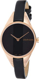 Buy Shop Calvin Klein Rebel Black Dial Black Leather Strap Watch for Women - K8P236C1 USA Online