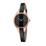 Buy Shop Calvin Klein Rebel Black Dial Black Leather Strap Watch for Women - K8P236C1 USA Online