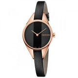 Buy Shop Calvin Klein Rebel Black Dial Black Leather Strap Watch for Women - K8P236C1 USA Online