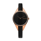 Buy Shop Calvin Klein Rebel Black Dial Black Leather Strap Watch for Women - K8P236C1 USA Online