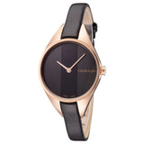 Buy Shop Calvin Klein Rebel Black Dial Black Leather Strap Watch for Women - K8P236C1 USA Online