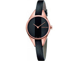 Buy Shop Calvin Klein Rebel Black Dial Black Leather Strap Watch for Women - K8P236C1 USA Online