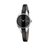 Buy Shop Calvin Klein Rebel Black Grey Dial Black Leather Strap Watch for Women - K8P231C1 USA Online