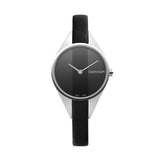 Buy Shop Calvin Klein Rebel Black Grey Dial Black Leather Strap Watch for Women - K8P231C1 USA Online