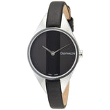 Buy Shop Calvin Klein Rebel Black Grey Dial Black Leather Strap Watch for Women - K8P231C1 USA Online