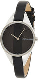 Buy Shop Calvin Klein Rebel Black Grey Dial Black Leather Strap Watch for Women - K8P231C1 USA Online