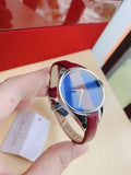 Buy Shop Calvin Klein Rebel Blue Maroon Dial Maroon Leather Strap Watch for Women - K8P231UN USA Online