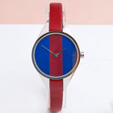 Buy Shop Calvin Klein Rebel Blue Maroon Dial Maroon Leather Strap Watch for Women - K8P231UN USA Online