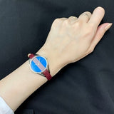 Buy Shop Calvin Klein Rebel Blue Maroon Dial Maroon Leather Strap Watch for Women - K8P231UN USA Online