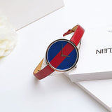 Buy Shop Calvin Klein Rebel Blue Maroon Dial Maroon Leather Strap Watch for Women - K8P231UN USA Online