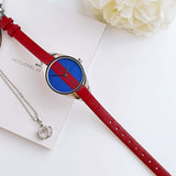 Buy Shop Calvin Klein Rebel Blue Maroon Dial Maroon Leather Strap Watch for Women - K8P231UN USA Online