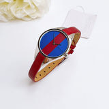 Buy Shop Calvin Klein Rebel Blue Maroon Dial Maroon Leather Strap Watch for Women - K8P231UN USA Online