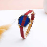 Buy Shop Calvin Klein Rebel Blue Maroon Dial Maroon Leather Strap Watch for Women - K8P231UN USA Online