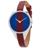 Buy Shop Calvin Klein Rebel Blue Maroon Dial Maroon Leather Strap Watch for Women - K8P231UN USA Online