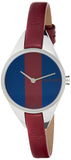 Buy Shop Calvin Klein Rebel Blue Maroon Dial Maroon Leather Strap Watch for Women - K8P231UN USA Online