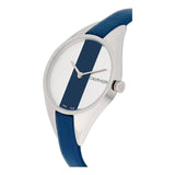 Buy Shop Calvin Klein Rebel Blue Silver Dial Blue Leather Strap Watch for Women - K8P231V6 USA Online
