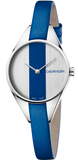 Buy Shop Calvin Klein Rebel Blue Silver Dial Blue Leather Strap Watch for Women - K8P231V6 USA Online