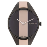 Buy Shop Calvin Klein Rebel Cream Black Dial Cream Leather Strap Watch for Women - K8P237X1 USA Online