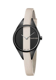 Buy Shop Calvin Klein Rebel Cream Black Dial Cream Leather Strap Watch for Women - K8P237X1 USA Online