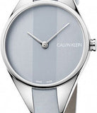 Buy Shop Calvin Klein Rebel Grey Dial Grey Leather Strap Watch for Women - K8P231Q4 USA Online