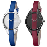 Buy Shop Calvin Klein Rebel Red Black Dial Red Leather Strap Watch for Women - K8P237U1 USA Online