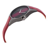 Buy Shop Calvin Klein Rebel Red Black Dial Red Leather Strap Watch for Women - K8P237U1 USA Online