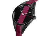 Buy Shop Calvin Klein Rebel Red Black Dial Red Leather Strap Watch for Women - K8P237U1 USA Online
