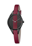 Buy Shop Calvin Klein Rebel Red Black Dial Red Leather Strap Watch for Women - K8P237U1 USA Online