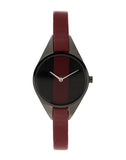 Buy Shop Calvin Klein Rebel Red Black Dial Red Leather Strap Watch for Women - K8P237U1 USA Online