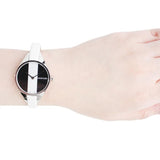 Buy Shop Calvin Klein Rebel White Black Dial White Leather Strap Watch for Women - K8P231L1 USA Online