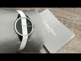 Buy Shop Calvin Klein Rebel White Black Dial White Leather Strap Watch for Women - K8P231L1 USA Online