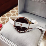 Buy Shop Calvin Klein Rebel White Black Dial White Leather Strap Watch for Women - K8P231L1 USA Online