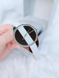 Buy Shop Calvin Klein Rebel White Black Dial White Leather Strap Watch for Women - K8P231L1 USA Online