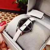 Buy Shop Calvin Klein Rebel White Black Dial White Leather Strap Watch for Women - K8P231L1 USA Online